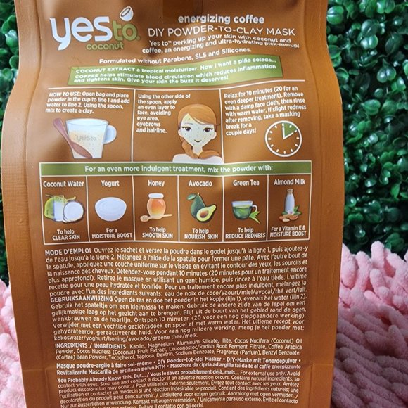 YES TO COCONUT ULTRA HYDRATING energizing coffee DIY POWDER-TO -CLAY MASK - Picture 2 of 3